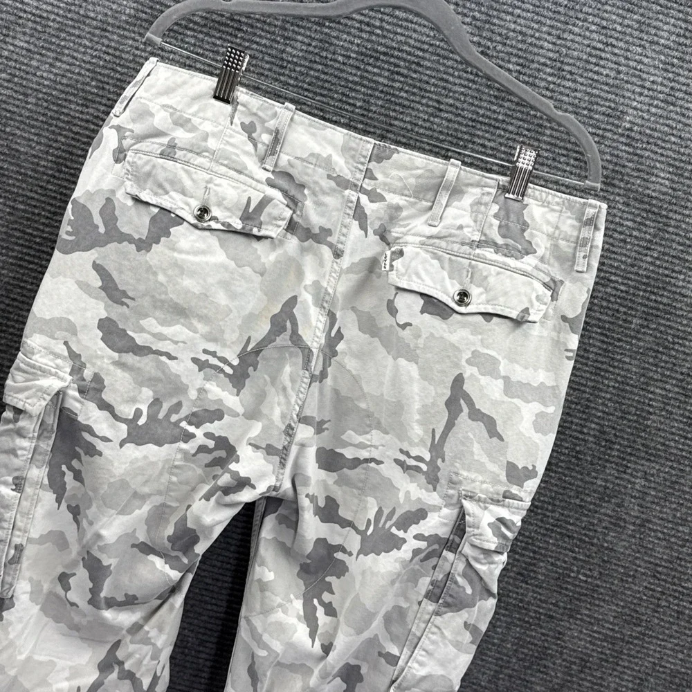 Levi's Mens Cargo Pants White Camo Military Utility White Tab Pockets 36 x 32
